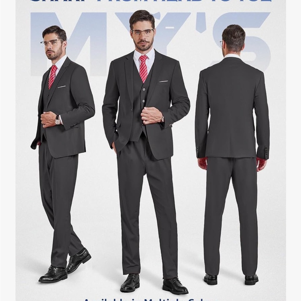 Men's Black Suit Jacket and Vest